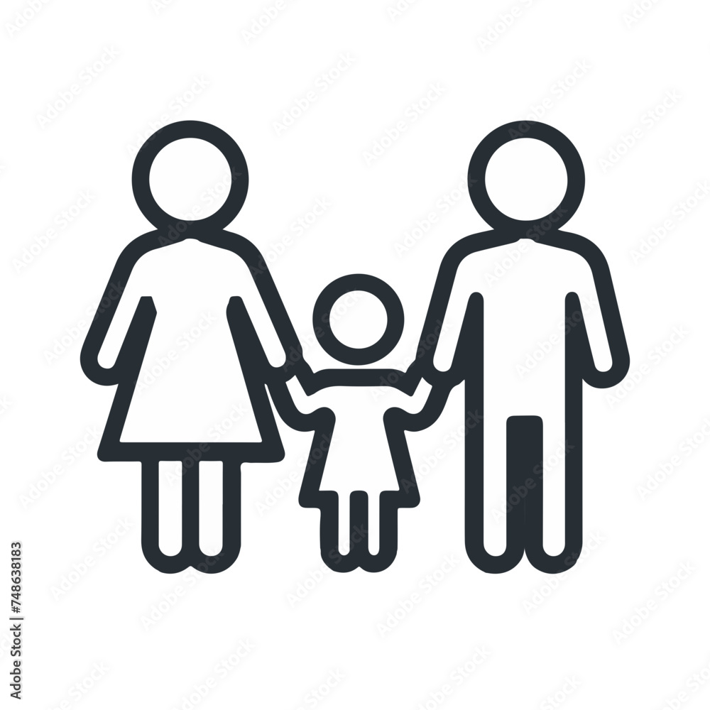 Happy family. Father, mother, son and daughter together. Vector illustration of a flat design Happy family. Father, mother, son and daughter together. Vector illustration of a flat design