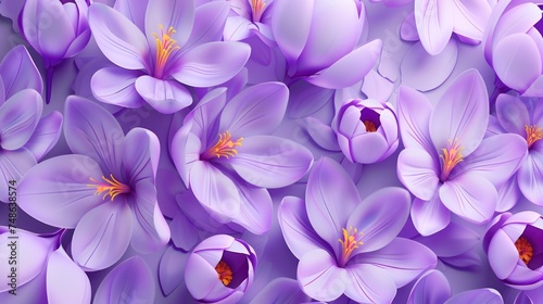 Happy women's day ,and fresh blooming purple  photo