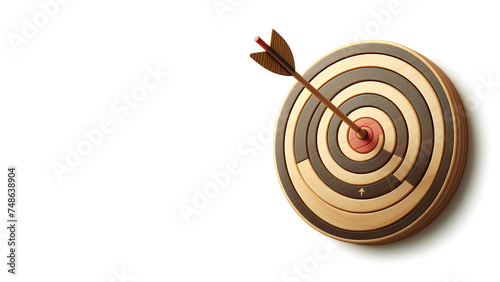 wooden arrow aim target. isolated on white background