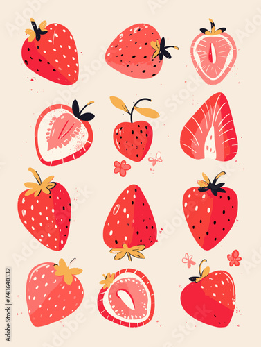 seamless pattern with strawberries