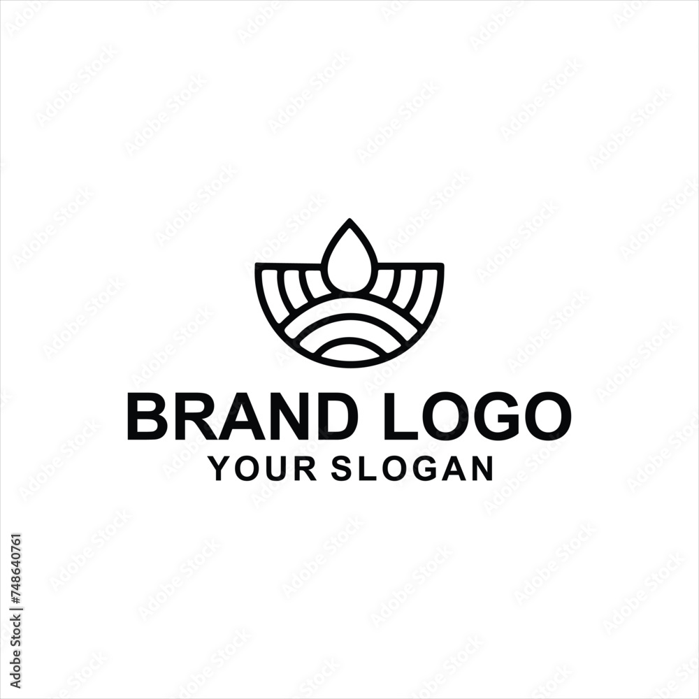 Outline water logo company Outline water logo company