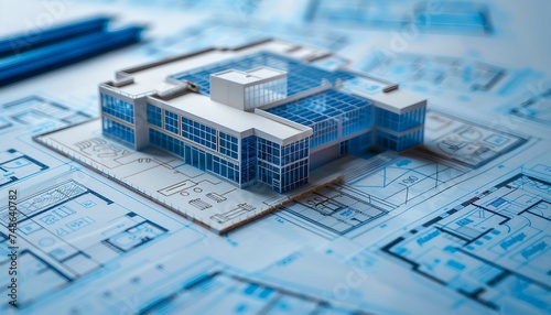 Emergency Response Facility Blueprinting, blueprinting for emergency response facility projects with an image featuring emergency managers and architects designing fire stations, AI