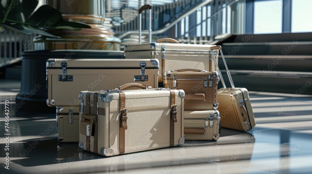  travel and tourism concept,Suitcases in airport. 