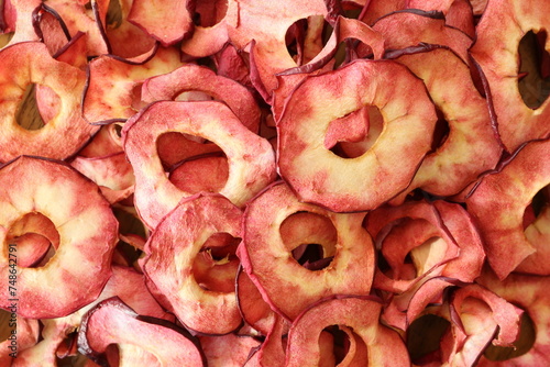 dried apple rings in the sunshine