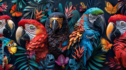 Endangered animals in vivid detail, showcasing the diversity we must protect from extinction photo