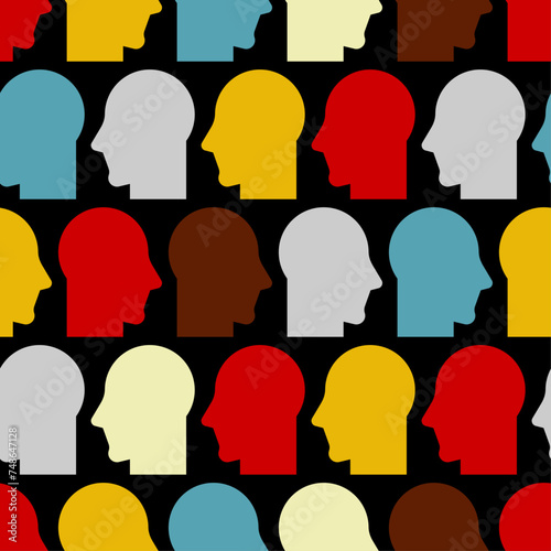 Head people Pattern. Face Persons Background