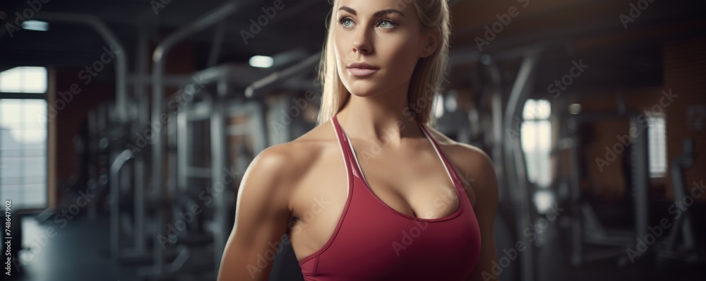 Young woman training in a fitness center. Active lifestyle. Young woman training in a fitness center. Active lifestyle.