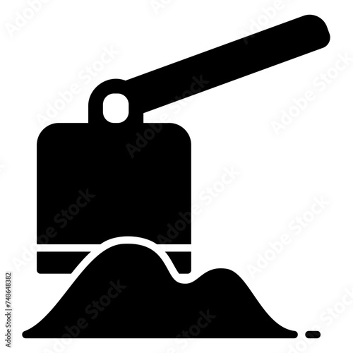 Hoe icon for digging soil for the garden