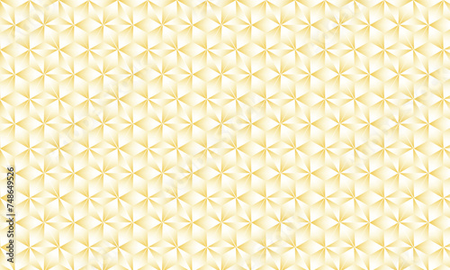 3D realistic yellowish white gradient pattern. Modern cube texture. seamless pattern Background. Repeating tiles. Triangular volumetric elements of different random size. 3D illustration. EPS 10
