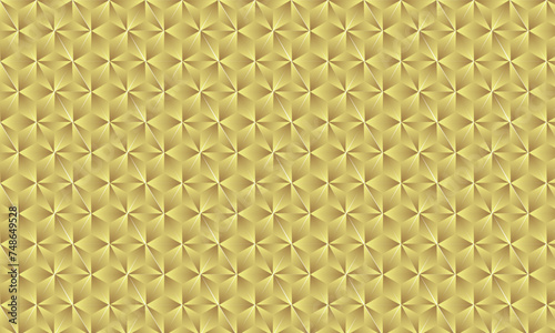 3D realistic yellow and black gradient pattern. Modern cube texture. seamless pattern Background. Repeating tiles. Triangular volumetric elements of different random size. 3D illustration. EPS 10