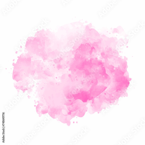 Abstract hand painted pink watercolour splatter design