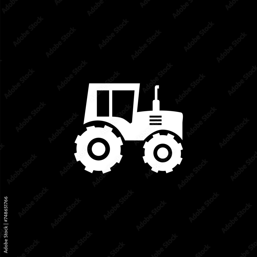 Obraz premium Tractor icon image isolated on black background