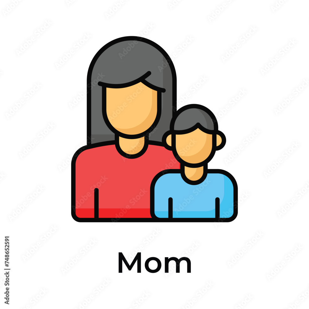 Mom with son, mothers day related vector design, ready to use Mom with son, mothers day related vector design, ready to use