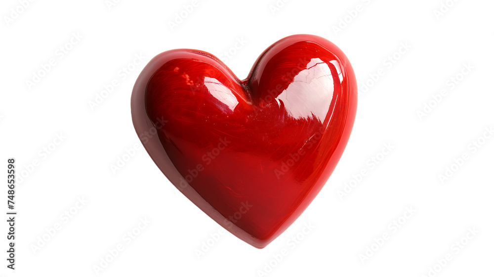 heart-shaped red isolated on transparent background