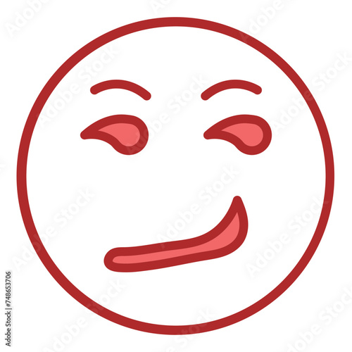 Slight Smirks red line filled icon