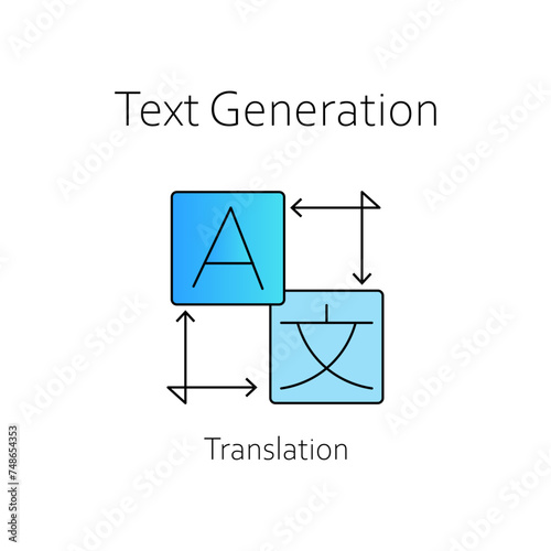 Translation Vector Icon: Language Services, Multilingual Communication, Translating Tools.