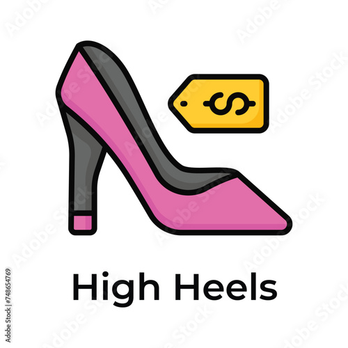 High heel shoes with price tag, mothers day gift, expensive shoes