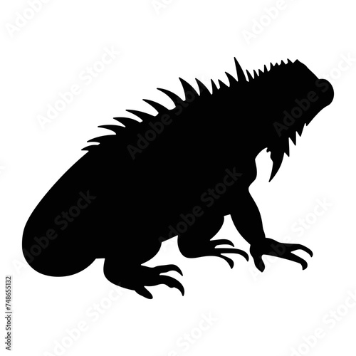 Iguana silhouette  iguana isolated graphic icon  vector illustration with white background