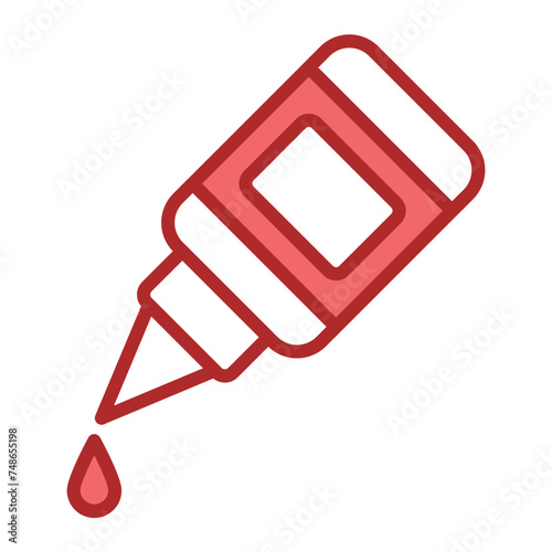 Glue red line filled icon