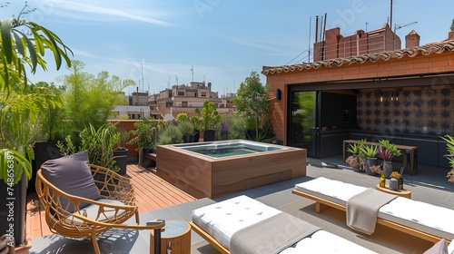 A Barcelona craftsman sanctuary, with Catalan modernism influences and a rooftop terrace with panoramic city views