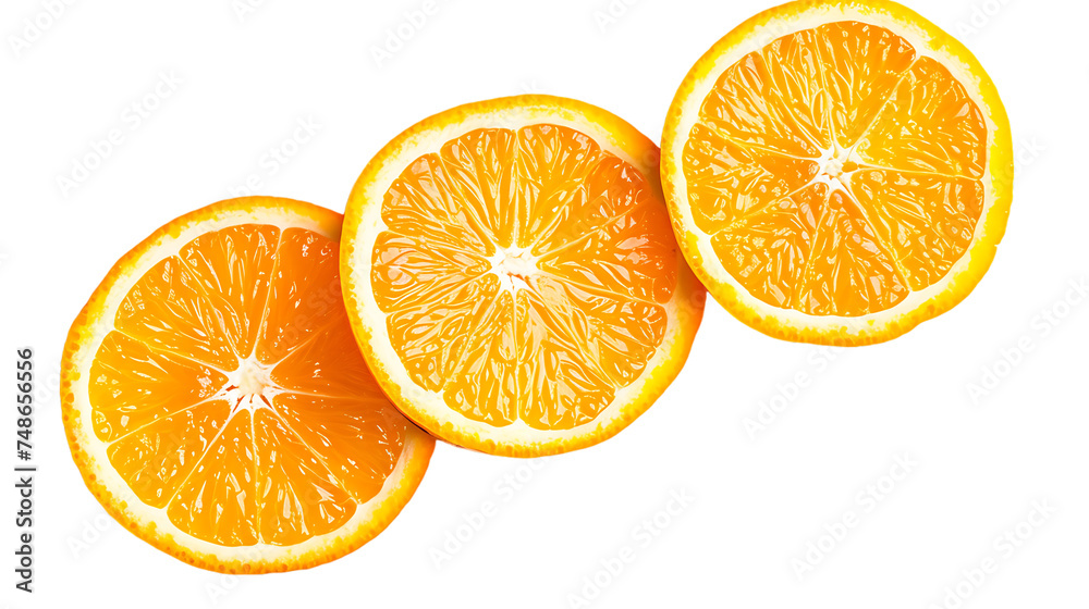 orange slices isolated on a transparent background orange slices isolated on a transparent background
