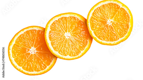 orange slices isolated on a transparent background 