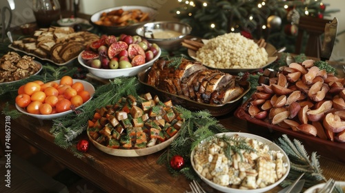 Plant based holiday feast  incorporating seasonal and trending ingredients into traditional celebrations.