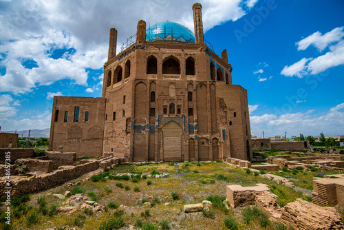 Historic Soltanieh Dome Against Blue Sky, Zanjan Province, Iran photo
