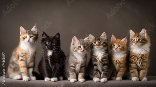 Group of colorful cat background