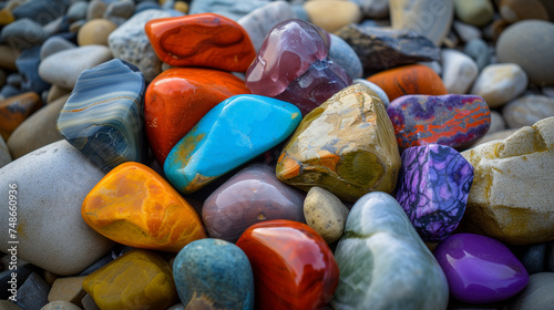 Group of colorful stone background