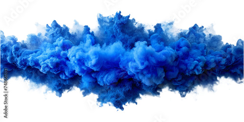 blue smoke explosion borde on a transparent background