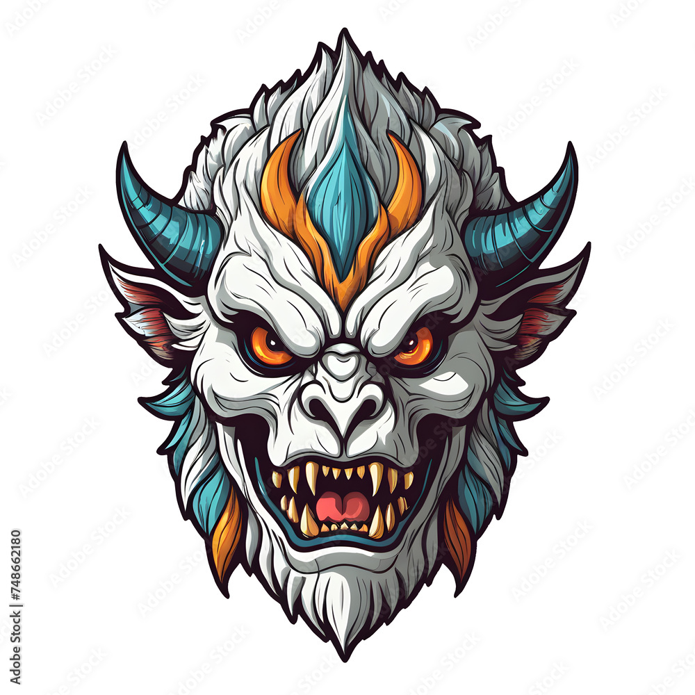 Fototapeta premium demon beast cartoon vector illustration. colorful concept
