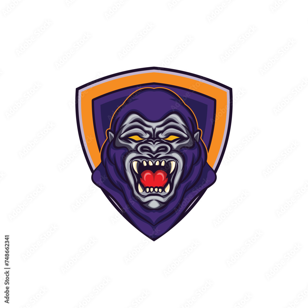 Gorilla head logo mascot design