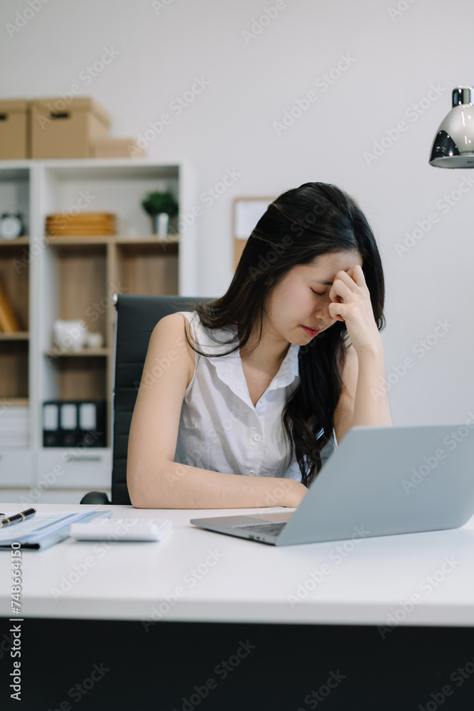 Businesswoman overworked with fatigue. Businesswoman overworked with fatigue.