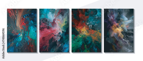 Multicolored abstract grunge background. Background set.