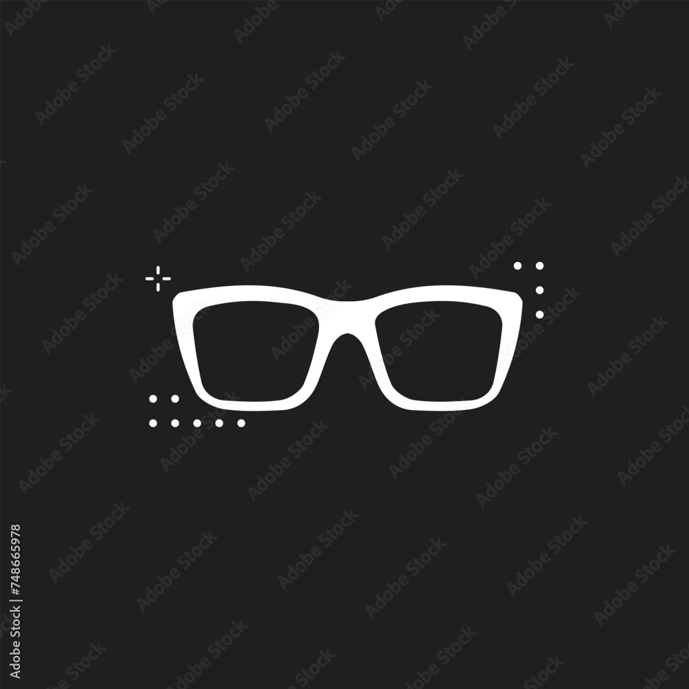 Vector illustration of hipster nerd style black glasses silhouette isolated on white background Vector illustration of hipster nerd style black glasses silhouette isolated on white background