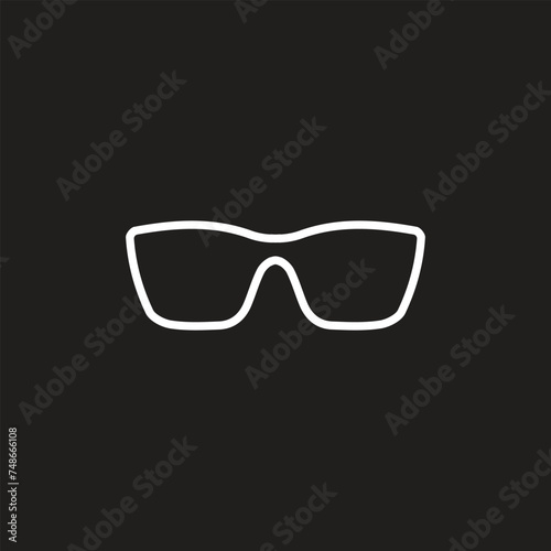 Vector illustration of hipster nerd style black glasses silhouette isolated on white background