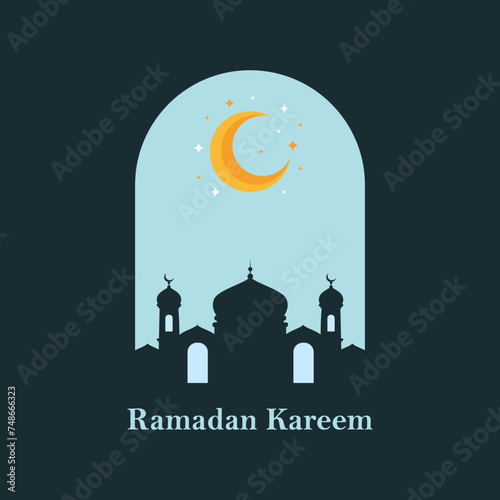 Ramadan Kareem moon star background design