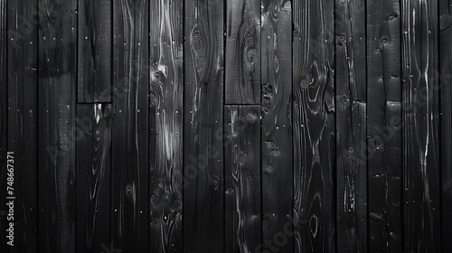 Black wooden background. Old wooden fence. Weathered wood texture.