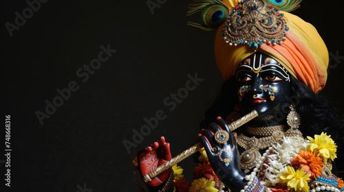 Colorful Hindu Deity or Indian God Statue. Fictional Character Created By Generated By Generated AI.