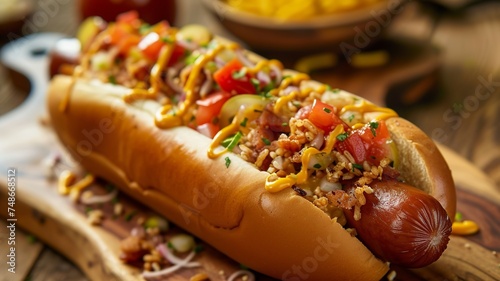 an artificial intelligence image of a delicious hotdog