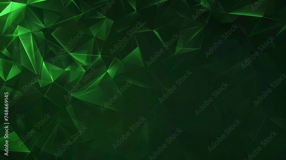 Dark green polygonal illustration which consist  - obrazy, fototapety, plakaty 
