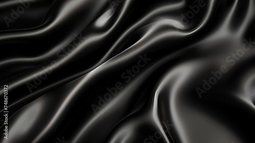 Abstract, Texture, Background, Pattern. Texture of Luxury Black Silk Waves Background,luxury black fabric background