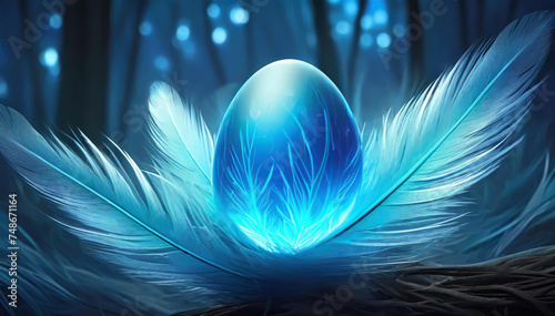 Niebieskie duże jajo