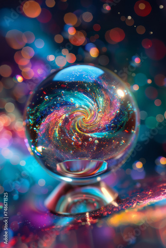 An abstract sphere full of bubbles.