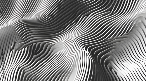Minimalist Black and White Waves  Abstract Lines Background  Black and white psychedelic optical illusion. Abstract hypnotic animated background 