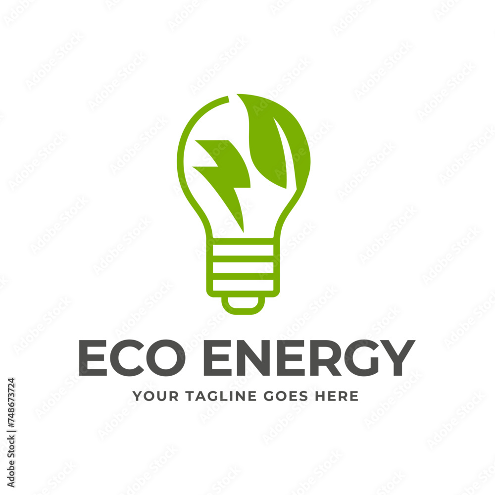 Ecology bulb lamp with leaf logo. Renewable eco power logo vector Ecology bulb lamp with leaf logo. Renewable eco power logo vector