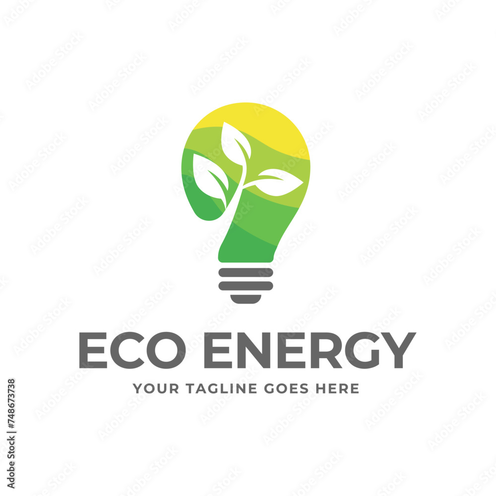 Ecology bulb lamp with leaf logo. Renewable eco power logo vector Ecology bulb lamp with leaf logo. Renewable eco power logo vector