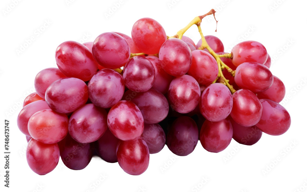 Plump Red Grapes on white background