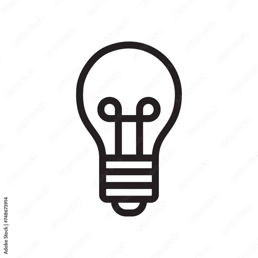 Light bulb icon vector illustration isolated on white background. Light bulb icon vector illustration isolated on white background.